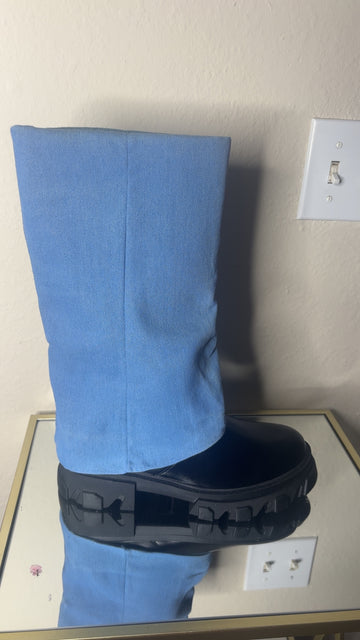 Blue Combat Boots